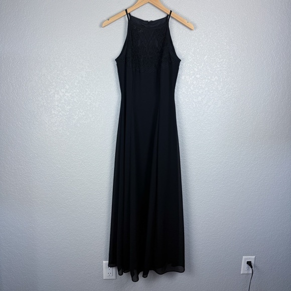 Scott McClintock Millennium 2000 Black Halter Maxi Dress 4 Prom Y2K Homecoming - Picture 3 of 11